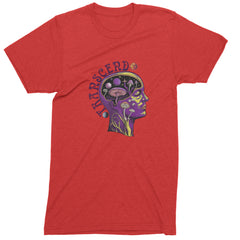 Psychedelic Cosmic Mushroom Head Men's T-shirt Red