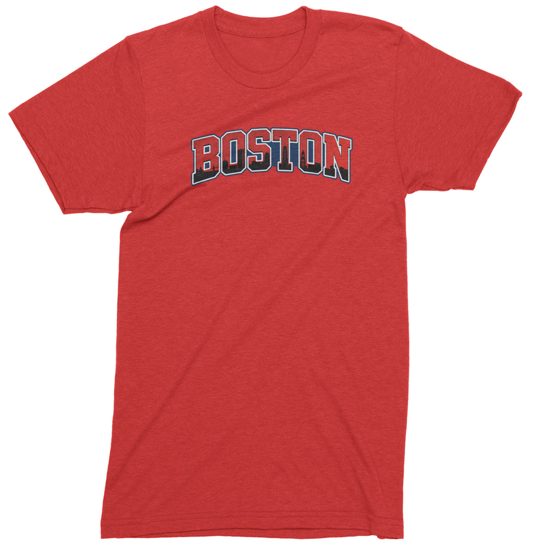 Boston City Pride Skyline Mens T-shirt Red