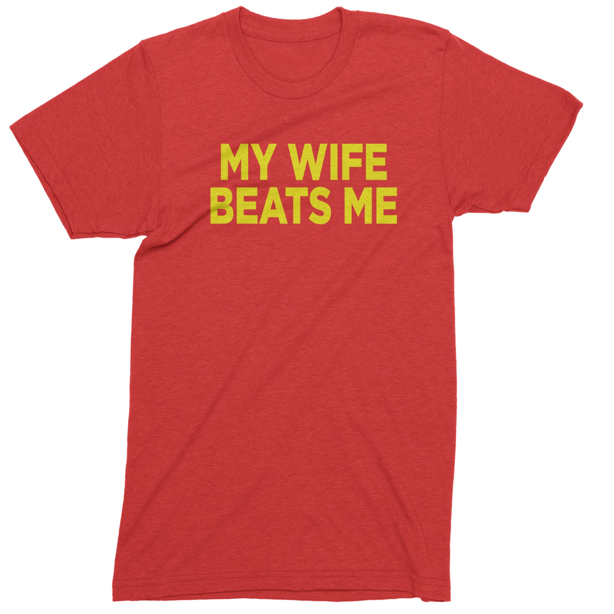 My Wife Beats Me Funny Men's T-shirt Red