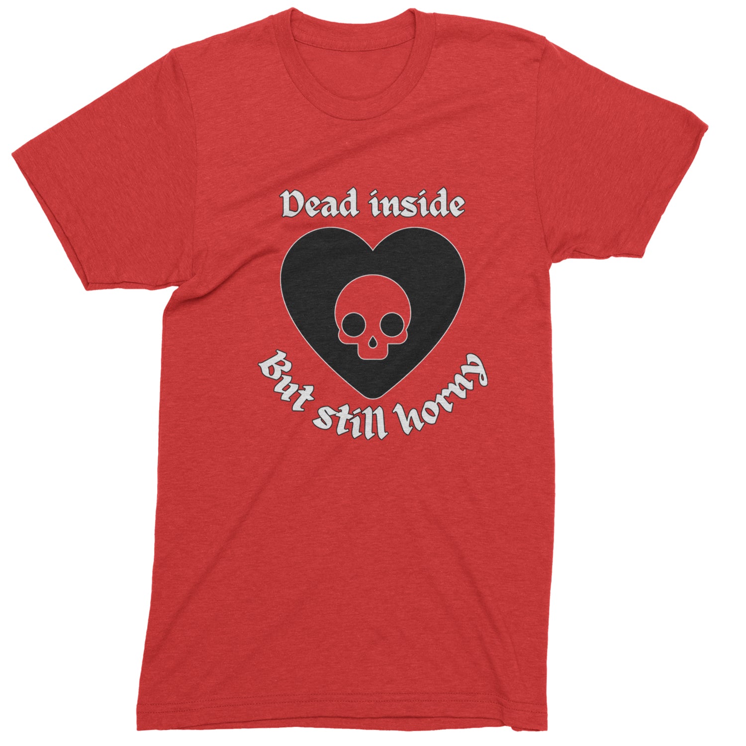 Dead Inside But Still Horny Skull Romantasy Youth-Sized Hoodie Red