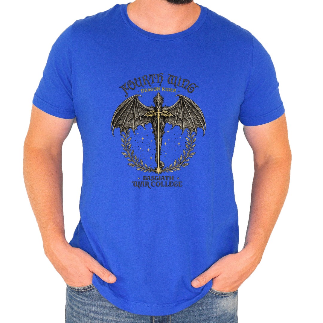 Fourth Wing Dragon Rider Vintage Basgiath War College Mens T-shirt Royal Blue