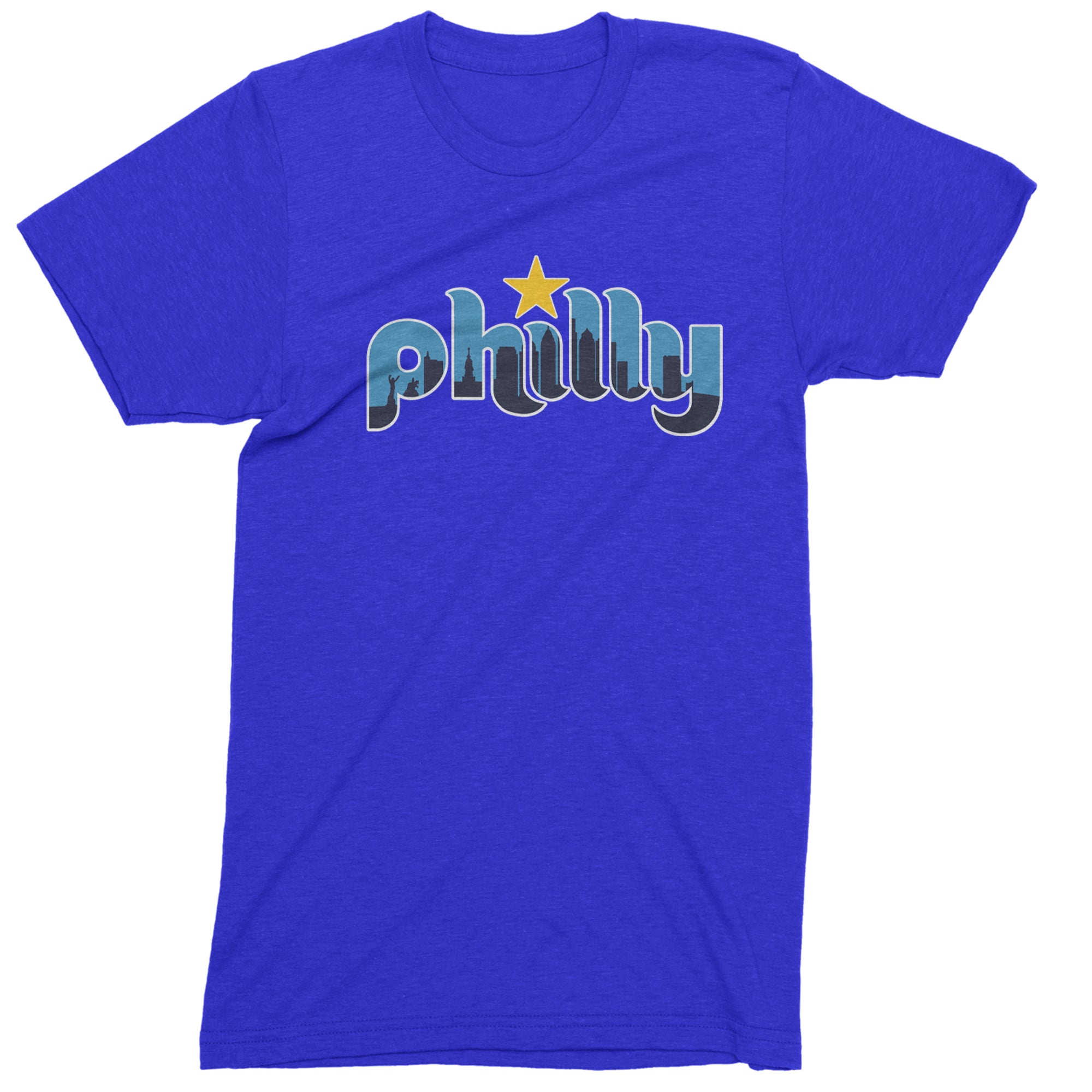 Skyline Philly Philadelphia Men's T-shirt Royal Blue