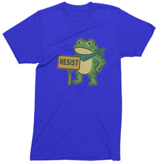 Sign Resist Meme Frog Protest Mens T-shirt Royal Blue