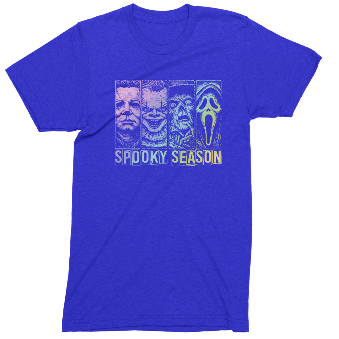 Spooky Season Horror Icons Halloween Mens T-shirt Royal Blue