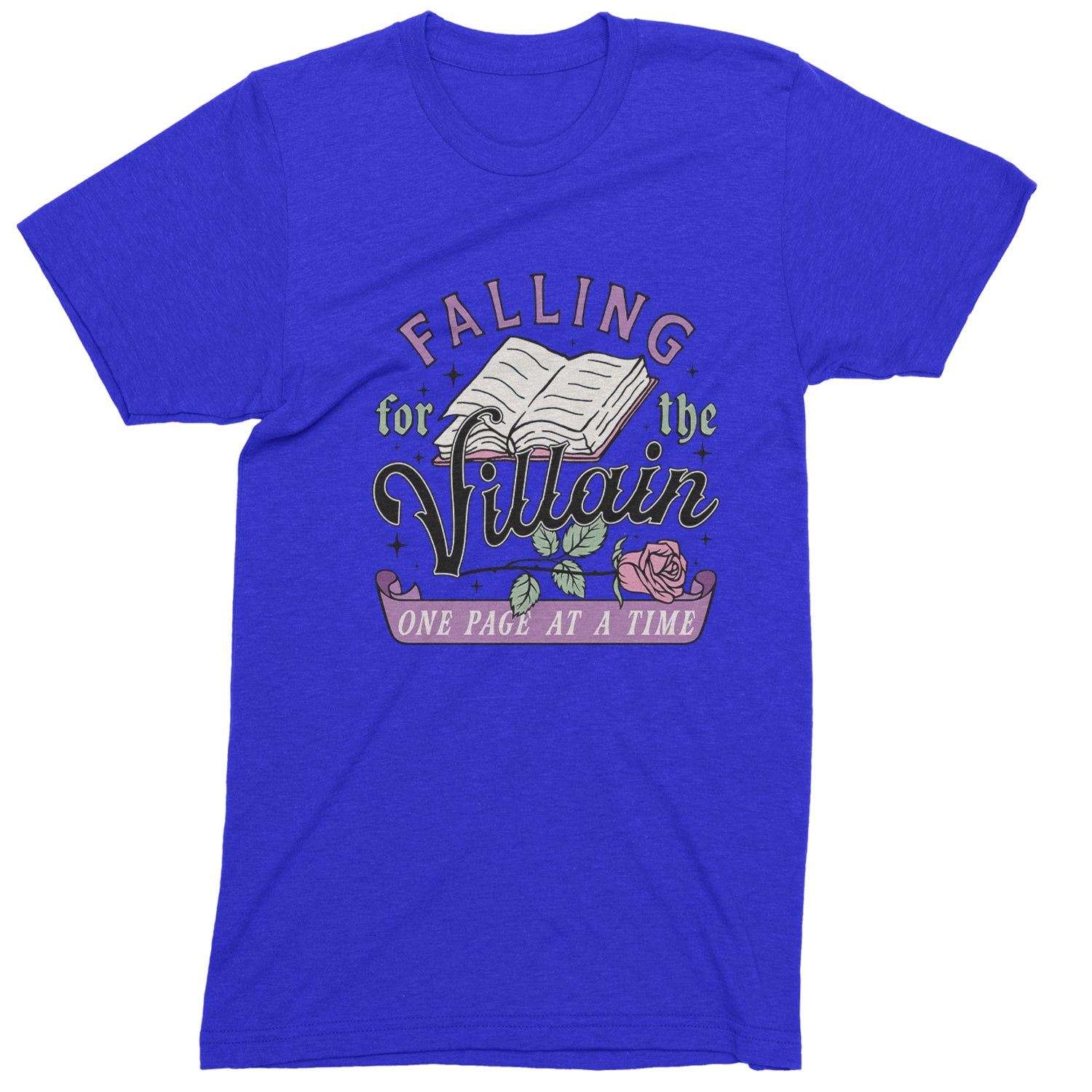 Falling For The Villain One Page At A Time  Mens T-shirt Royal Blue