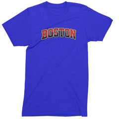 Boston City Pride Skyline Mens T-shirt Royal Blue
