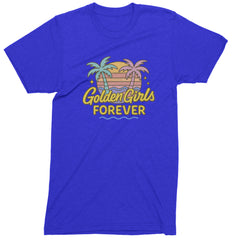 Golden Girls Forever Retro Sunset Mens T-shirt Royal Blue