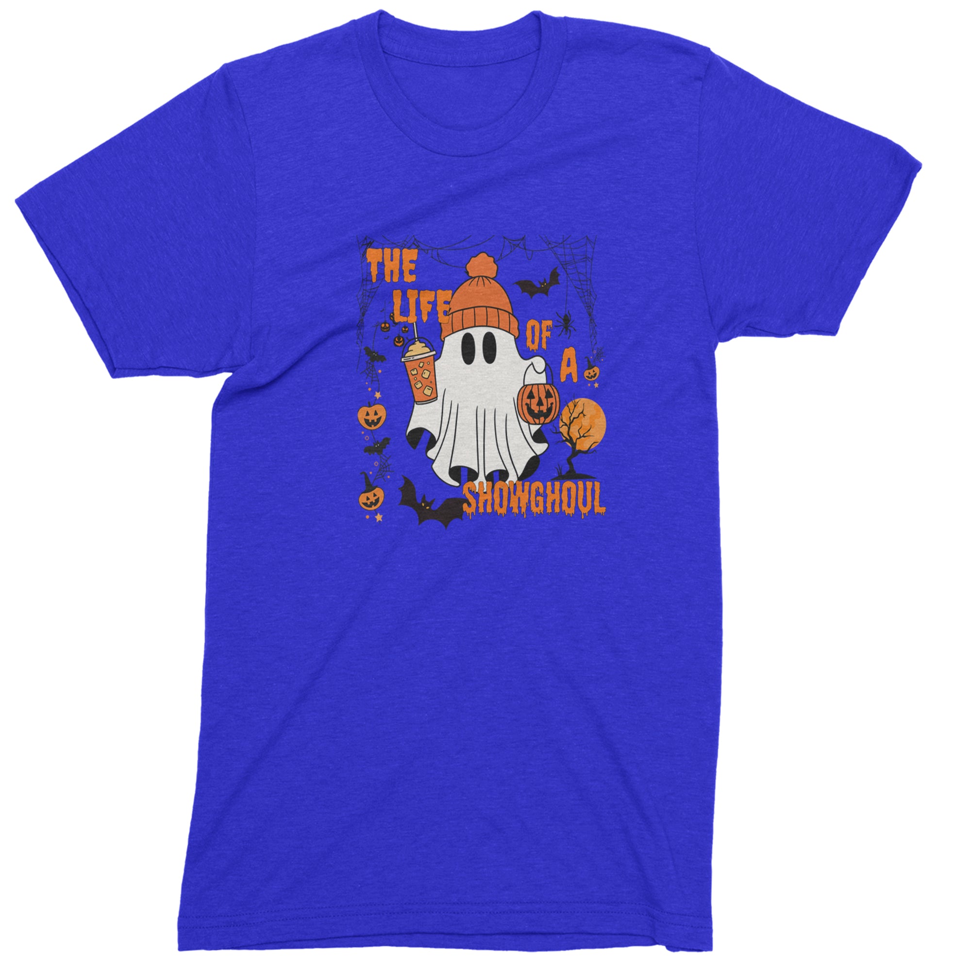 Life of a Showghoul Halloween Showgirl Vibes Mens T-shirt Royal Blue