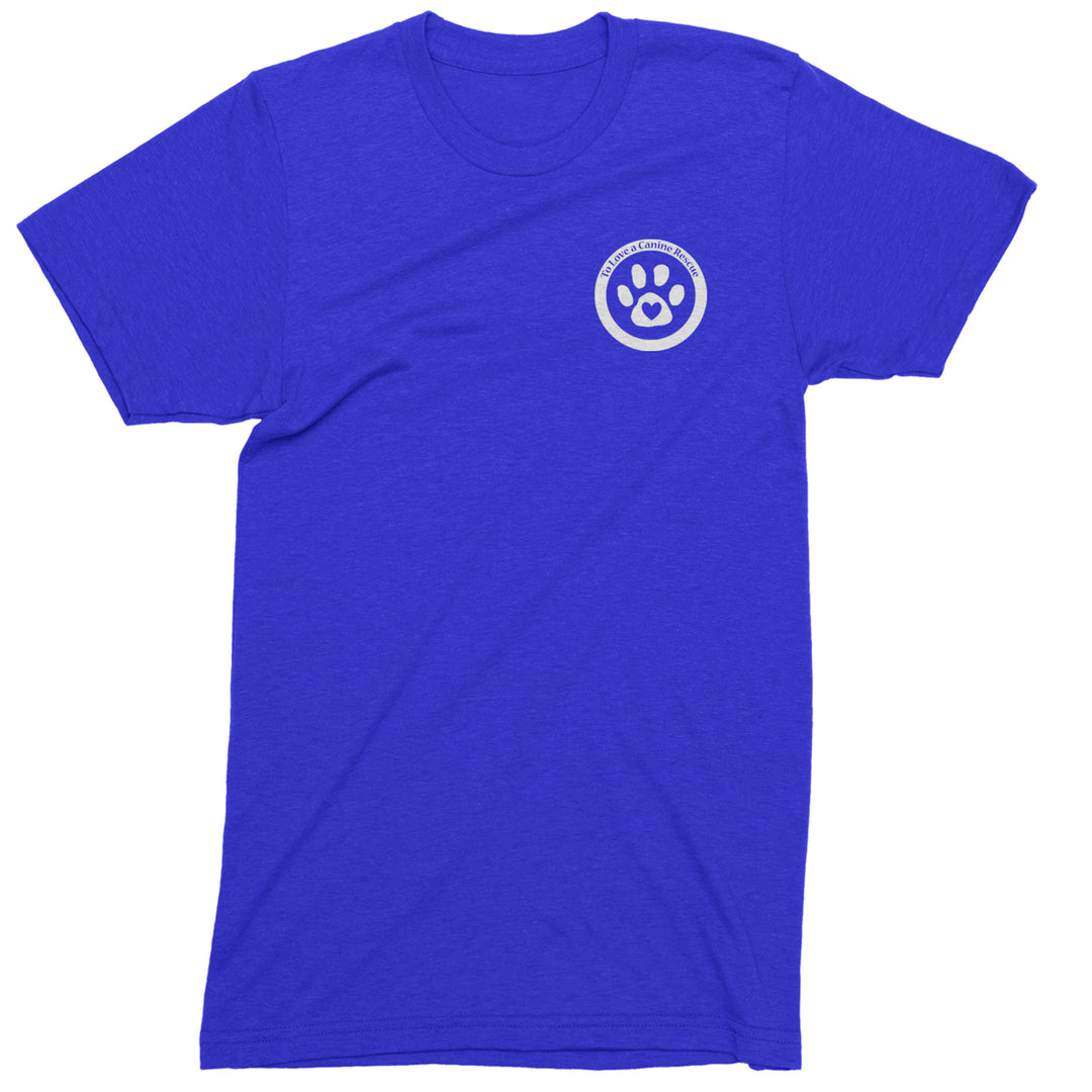 TLC To Love a Canine Dog Rescue White Mens T-shirt Royal Blue