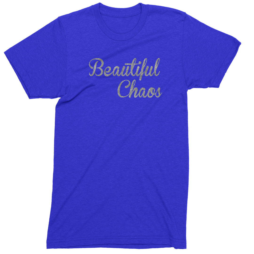Beautiful Chaos Glitter Music Festival Mens T-shirt Royal Blue