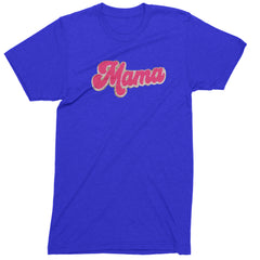 Mama Hot Pink Glitter Chenille Patch Men's T-shirt Royal Blue