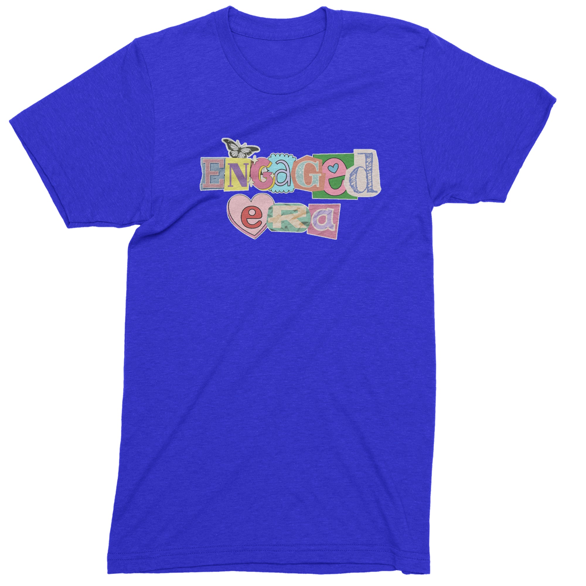 Engaged Era Aesthetic Retro Collage Design Mens T-shirt Royal Blue