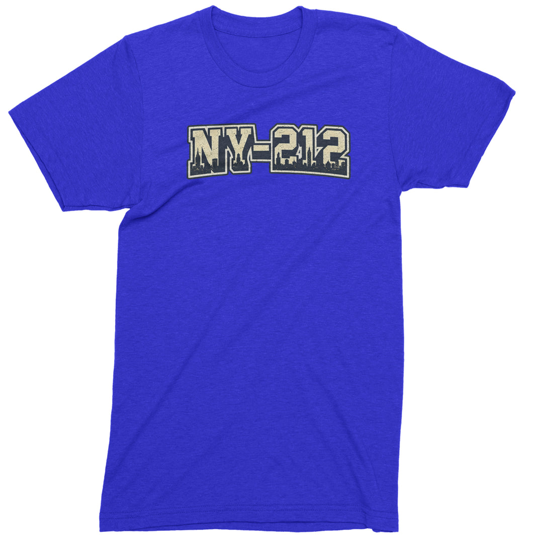 New York City 212 Area Code Skyline  Mens T-shirt Royal Blue