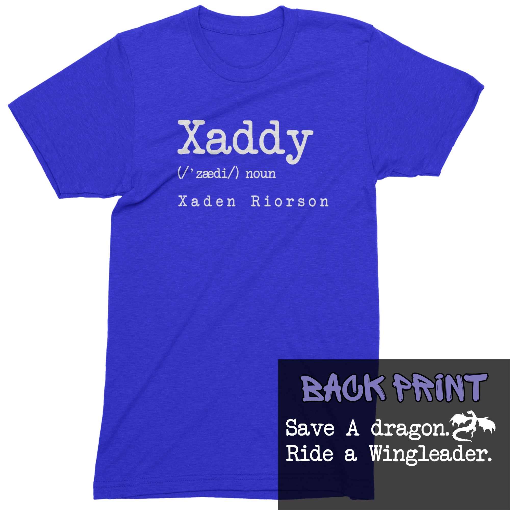 Xaddy Save A Dragon Ride A Wingleader Mens T-shirt Royal Blue