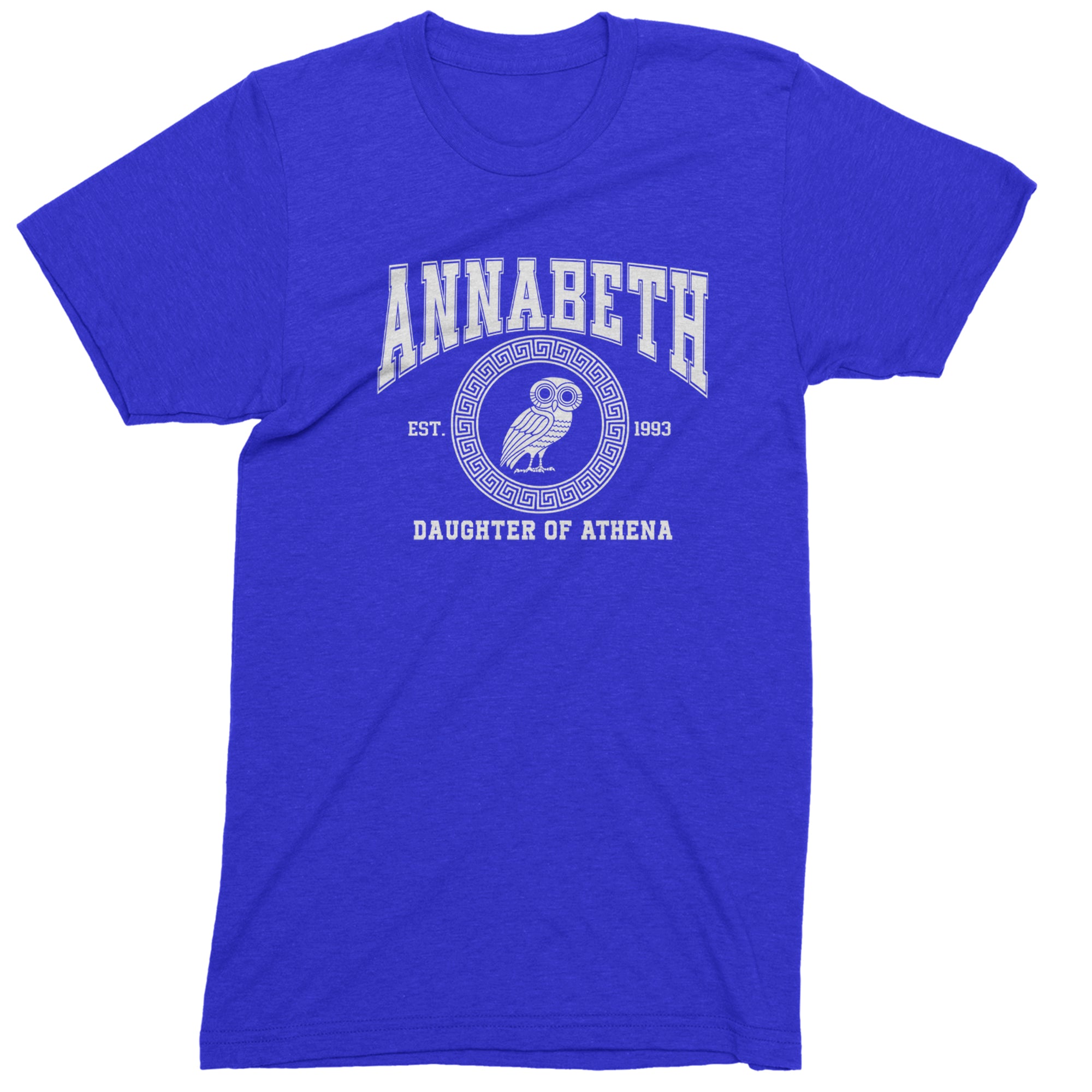 Annabeth Daughter of Athena Owl Wisdom Mens T-shirt Royal Blue