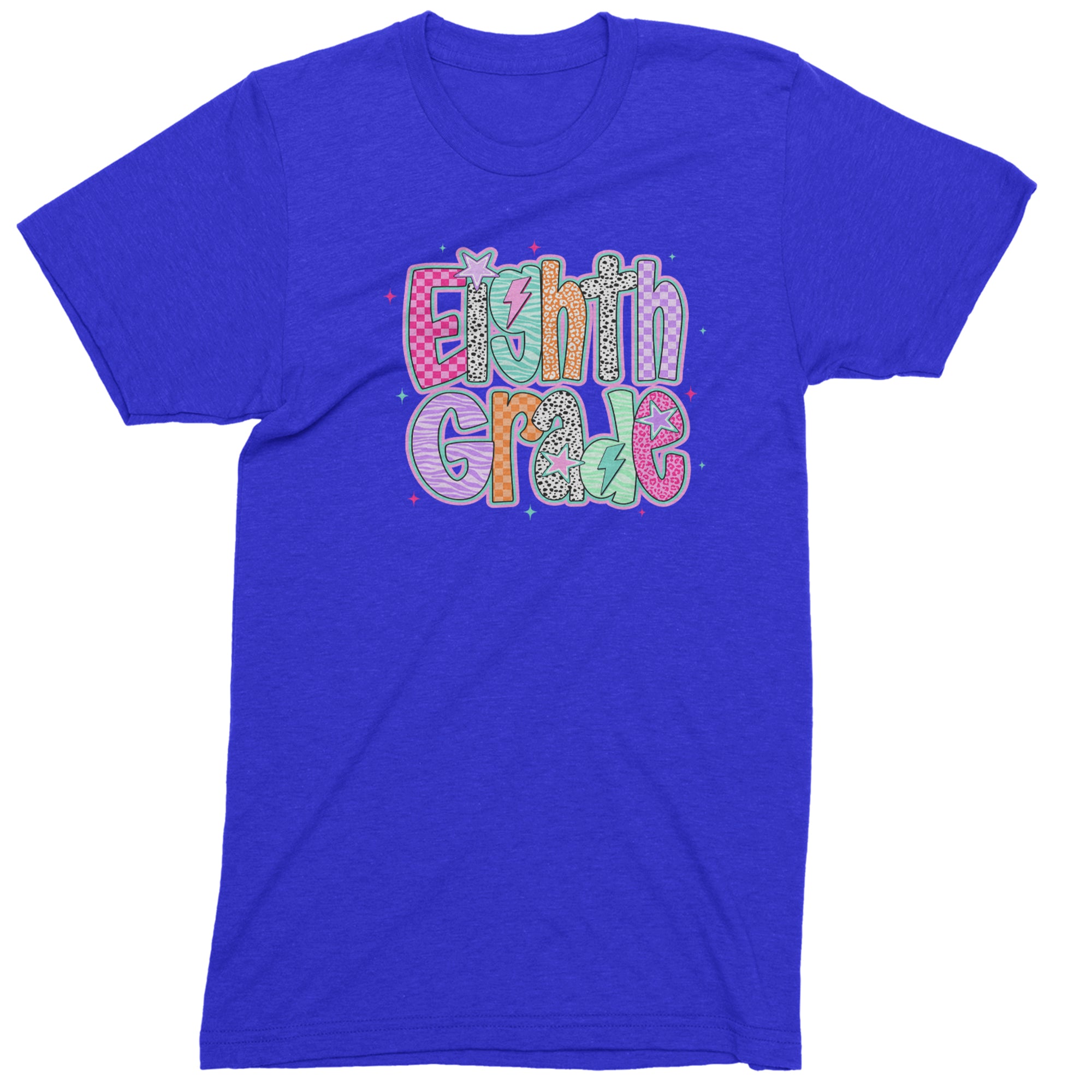 Eighth Grade Energy Colorful Back to School Men's T-shirt Royal Blue