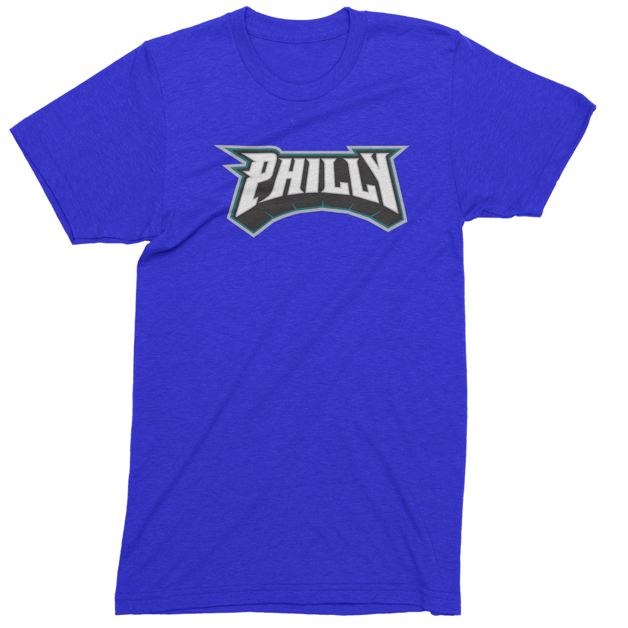 Philly Bold Block Throwback Mens T-shirt Royal Blue