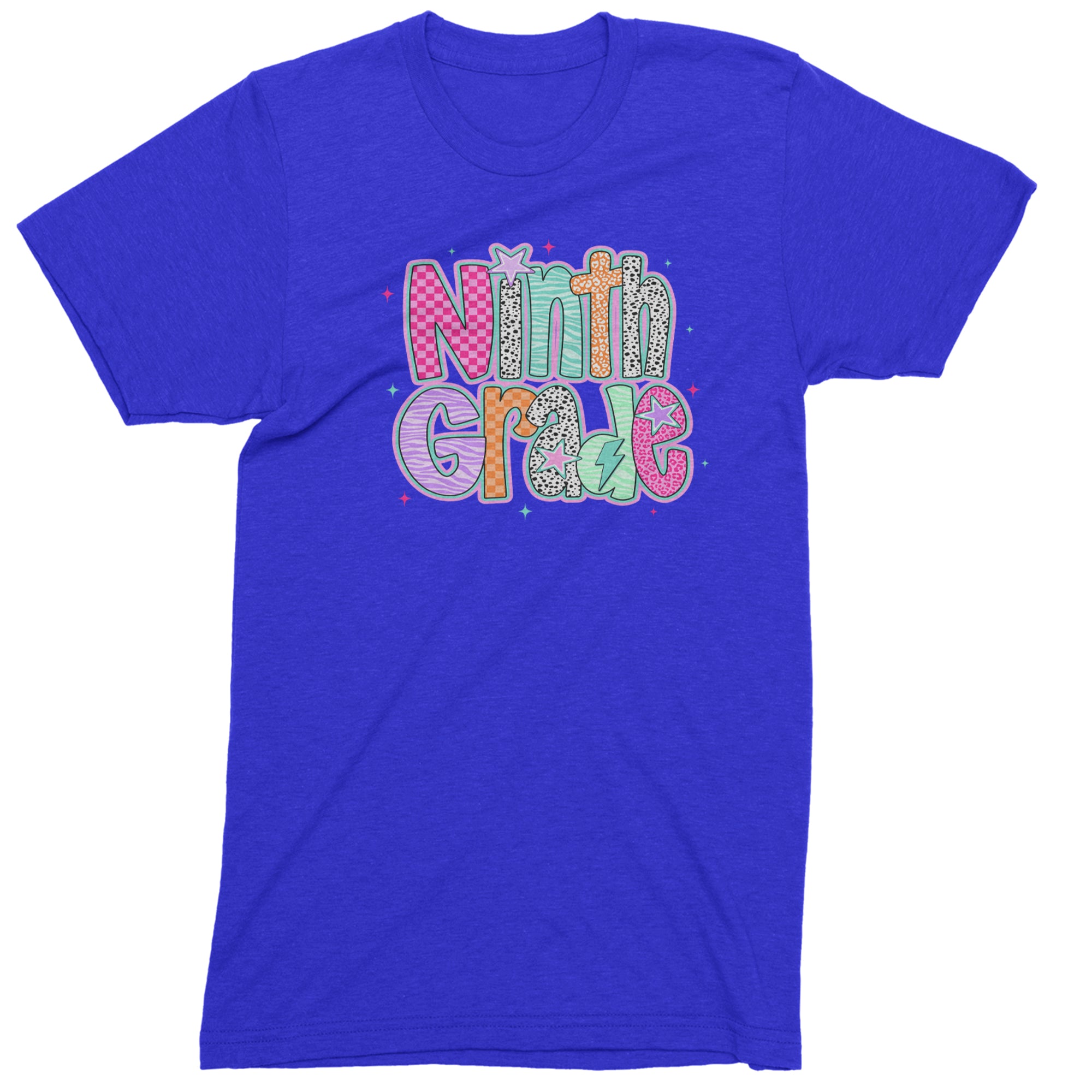 Ninth Grade Freshman Vibes Colorful Back to School Men's T-shirt Royal Blue