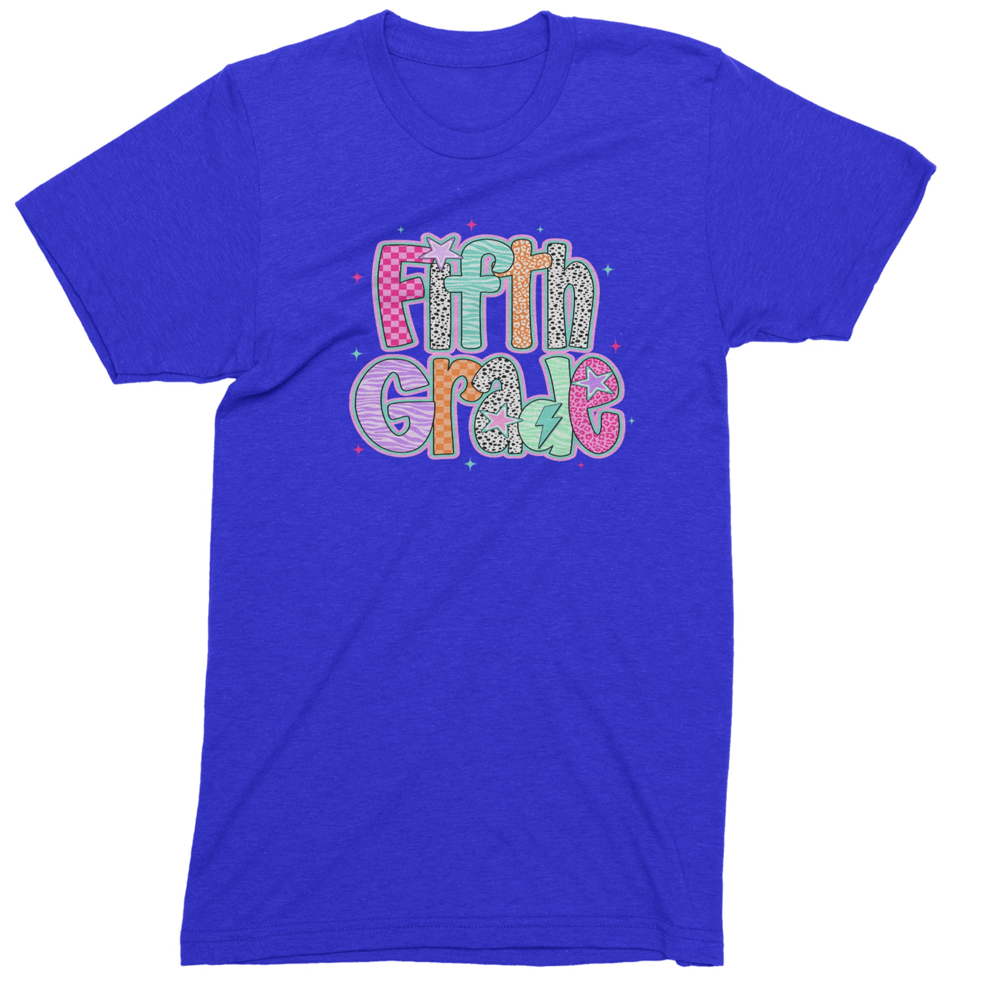 Fifth Grade Fly Colorful Back to School Men's T-shirt Royal Blue