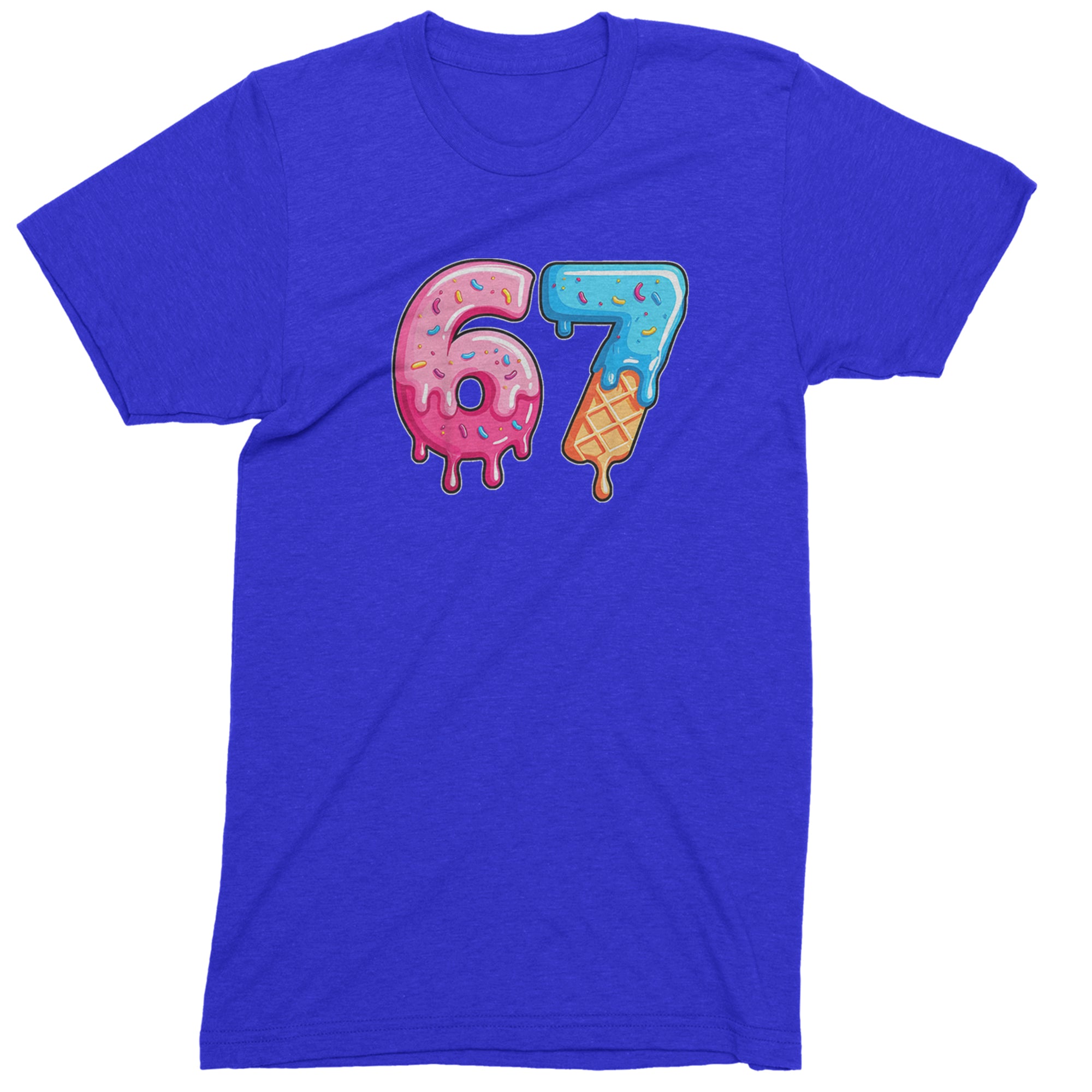 67 Dripping Ice Cream Donut Melt Mens T-shirt Royal Blue