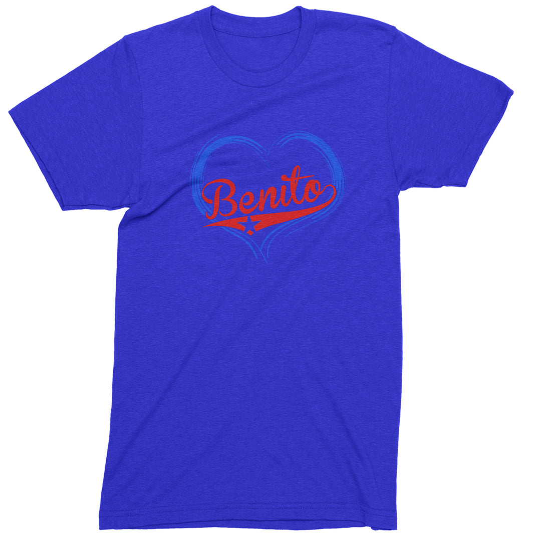 Benito Heart Puerto Rico Mens T-shirt Royal Blue