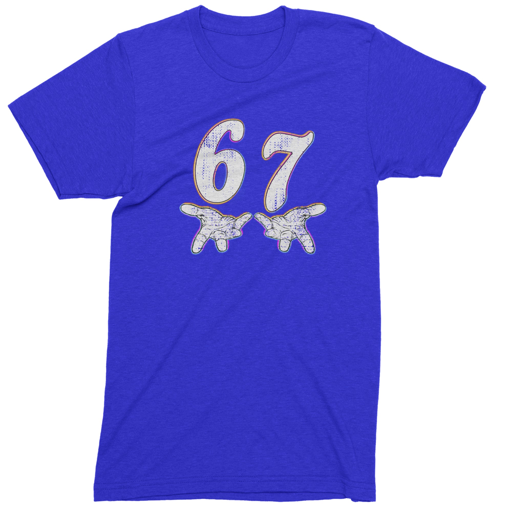 67 Hands Meme Viral Drill Mens T-shirt Royal Blue