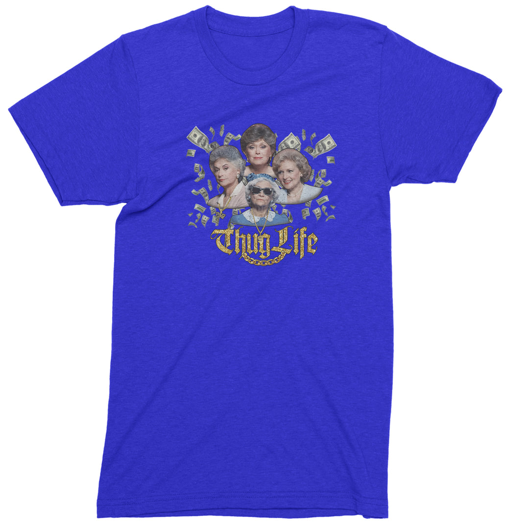 Golden Chain Thug Life Girls Mens T-shirt Royal Blue