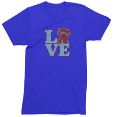 Love Philly Liberty Bell Mens T-shirt Royal Blue