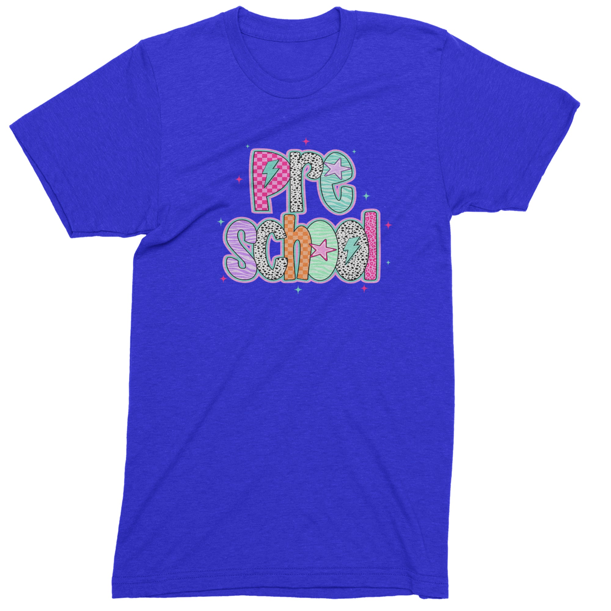 Preschool Power Colorful Back to School Men's T-shirt Royal Blue