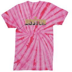 Boston City Pride Irish Mens T-shirt Tie-Dye Spider Pink