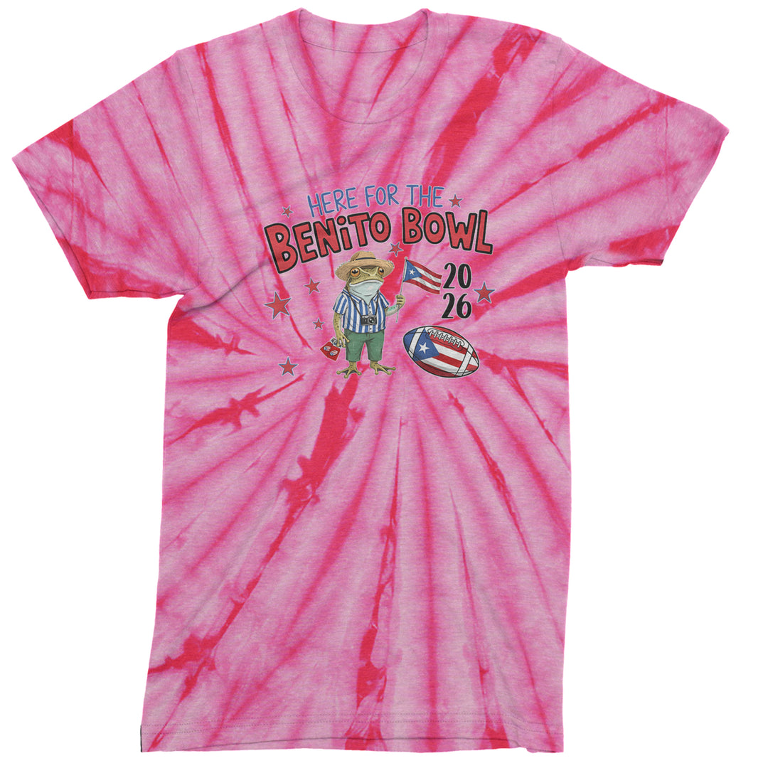 Frog Here for the Benito Bowl Football Mens T-shirt Tie-Dye Spider Pink