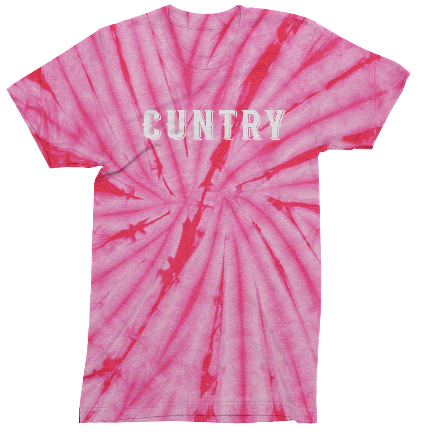 Cuntry Been Country Cowboy Mens T-shirt Tie-Dye Spider Pink