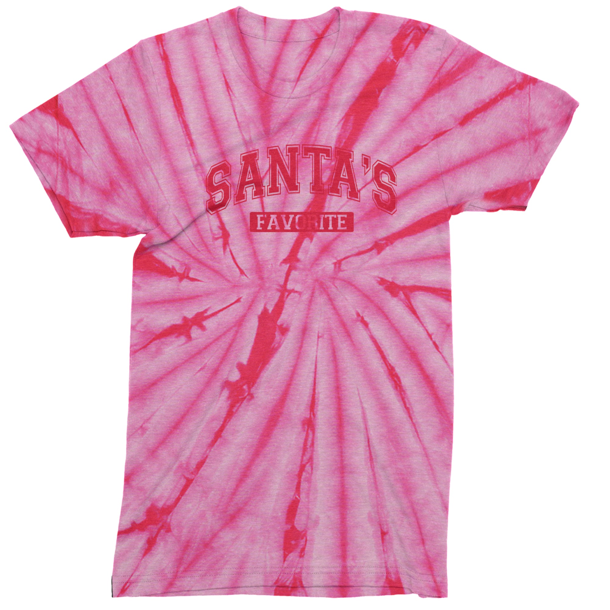 Santa's Favorite Mens T-shirt Tie-Dye Spider Pink