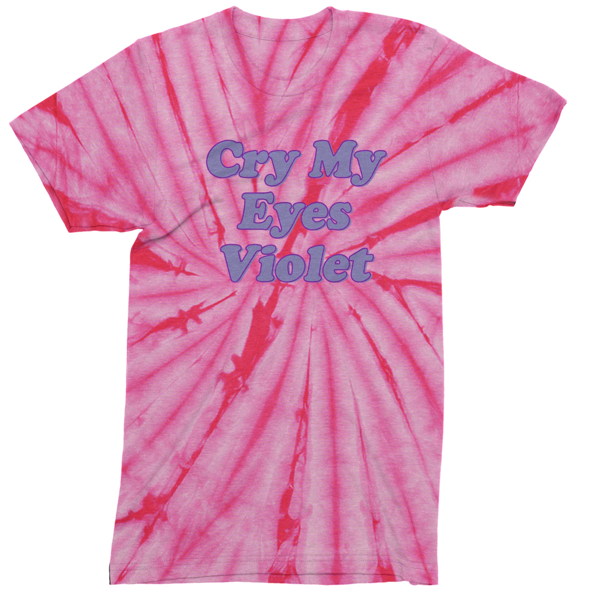 Cry My Eyes Violet Drama Queen Mens T-shirt Tie-Dye Spider Pink
