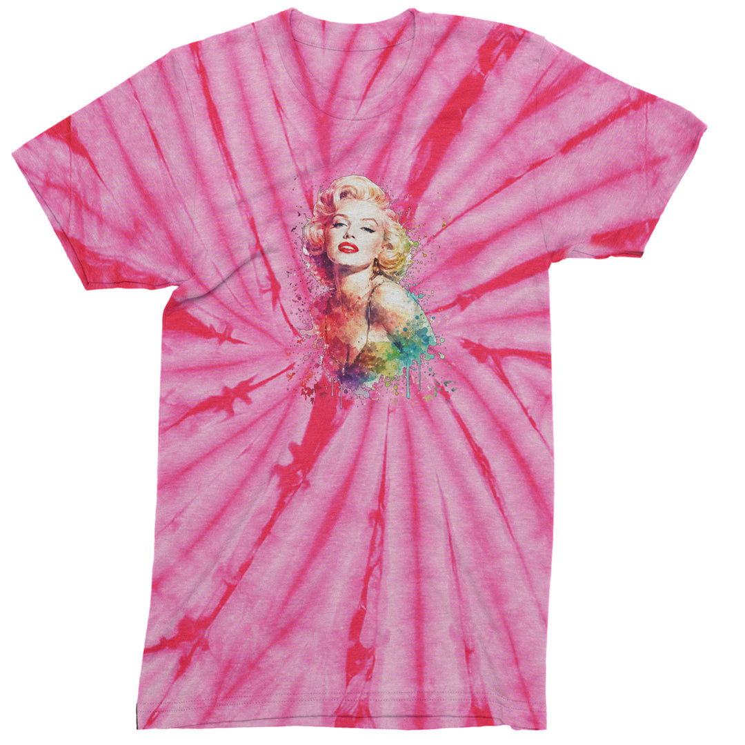 Mrs. Monroe Watercolors Bombshell Mens T-shirt Tie-Dye Spider Pink