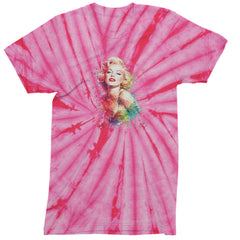 Mrs. Monroe Watercolors Bombshell Mens T-shirt Tie-Dye Spider Pink