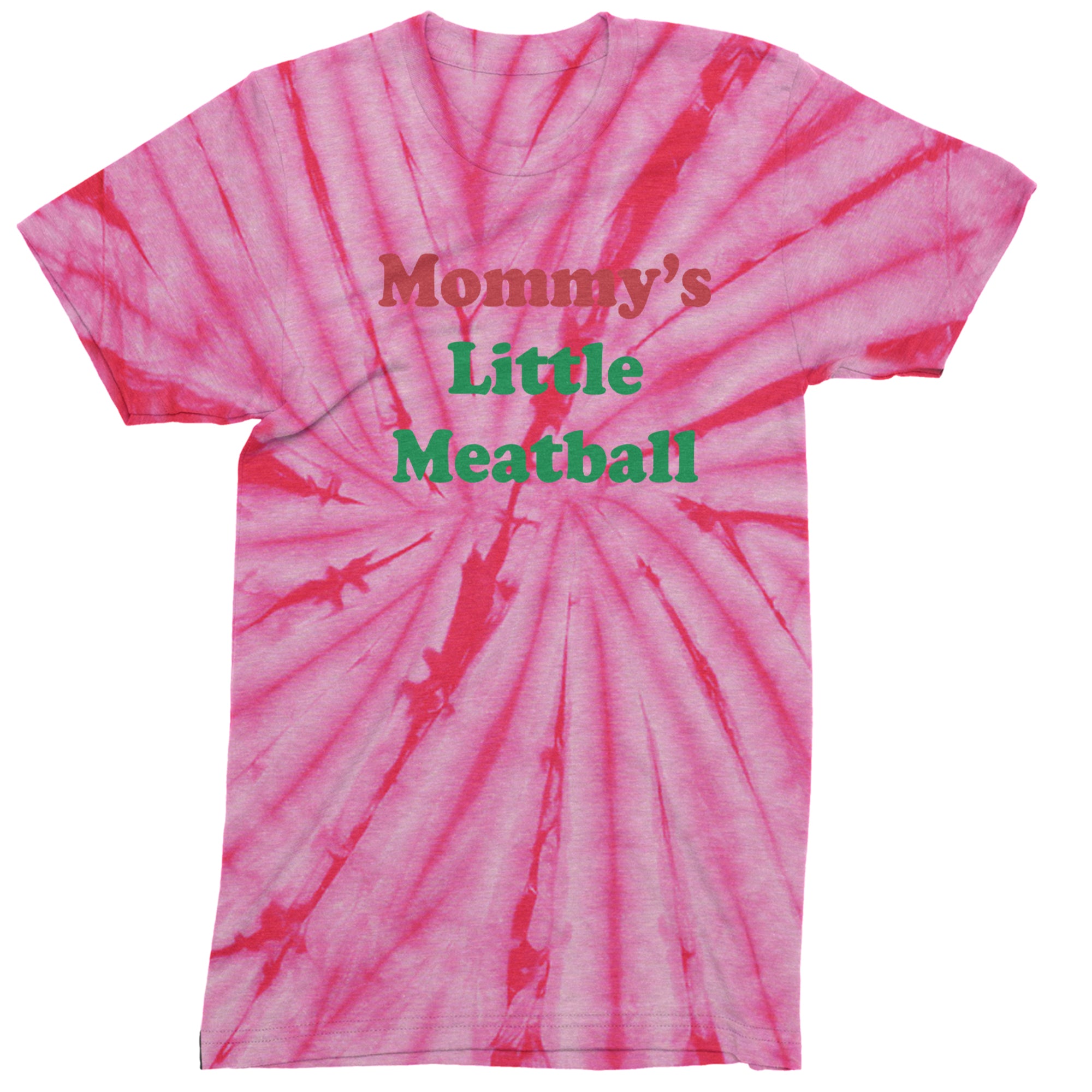 Mommy's Little Meatball Love Island Men's T-shirt Tie-Dye Spider Pink
