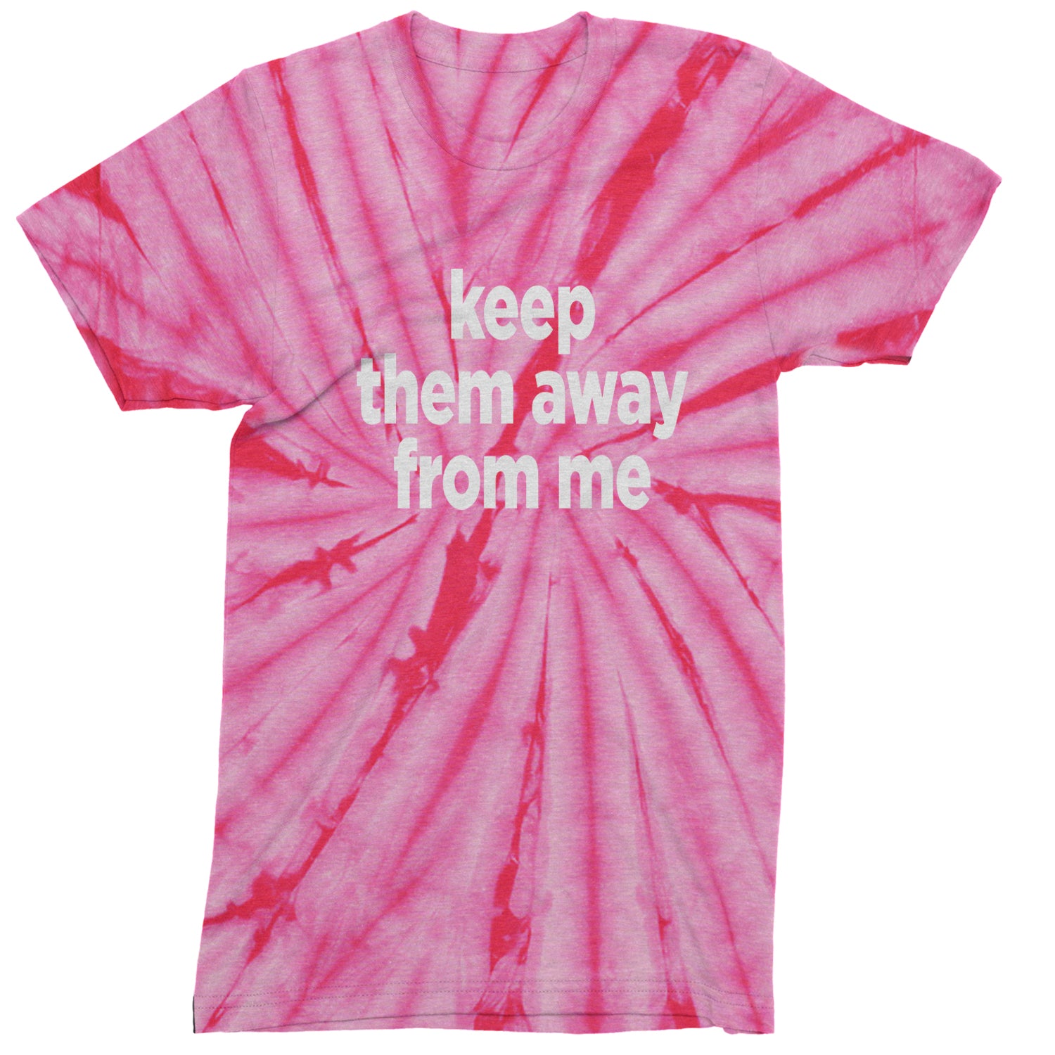 Keep Them Away From Me Mens T-shirt Tie-Dye Spider Pink