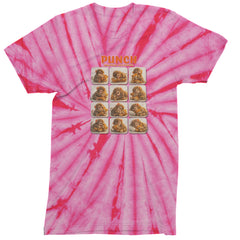 Punch Play Hard Love Harder Mens T-shirt Tie-Dye Spider Pink