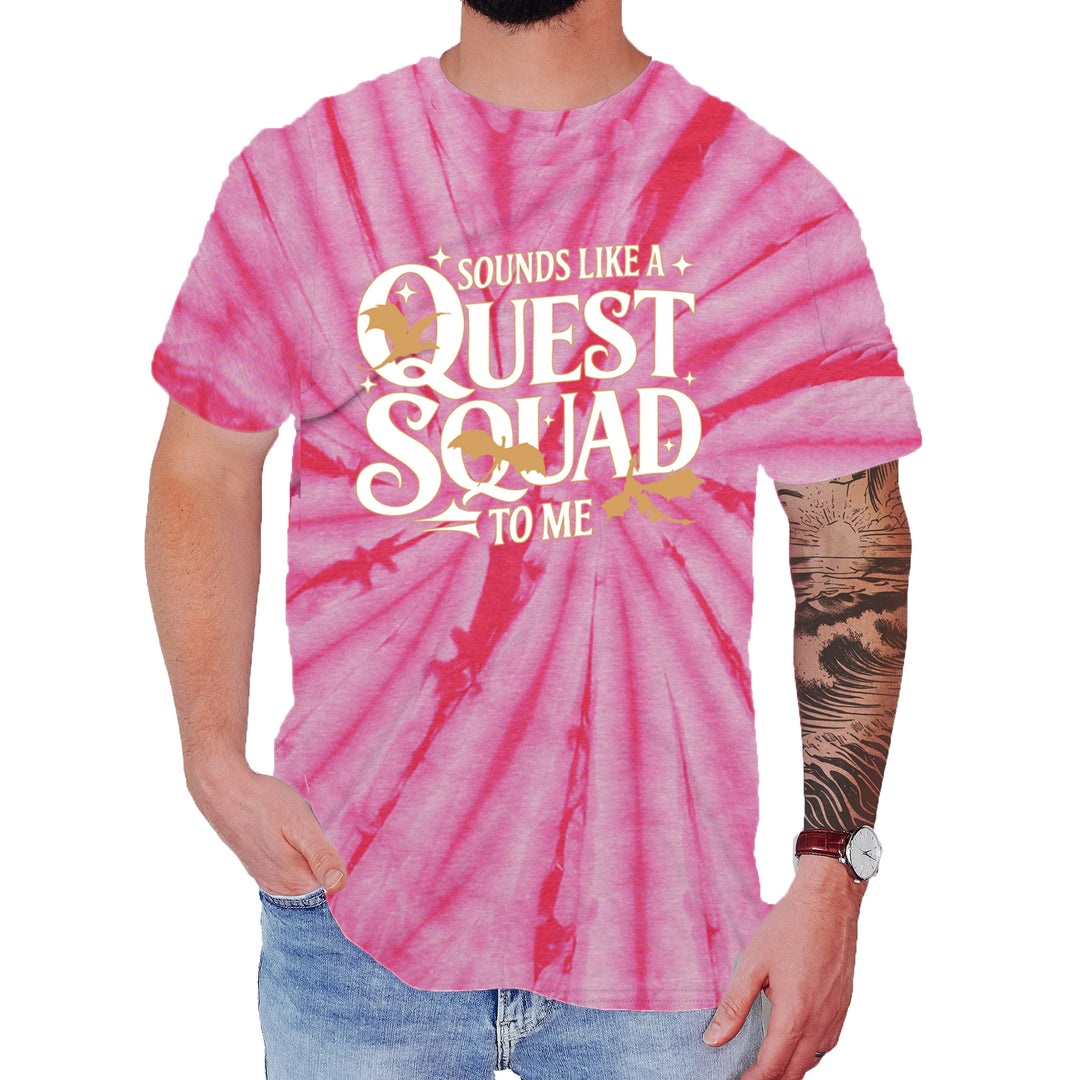 Sounds Like A Quest Squad To Me Empyrean Mens T-shirt Tie-Dye Spider Pink
