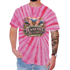 Forever Our Tennessee Butterfly Dolly Mens T-shirt Tie-Dye Spider Pink