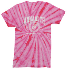 Annabeth Daughter of Athena Owl Wisdom Mens T-shirt Tie-Dye Spider Pink