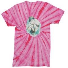Mrs. Herpburn Iconic Watercolors Mens T-shirt Tie-Dye Spider Pink
