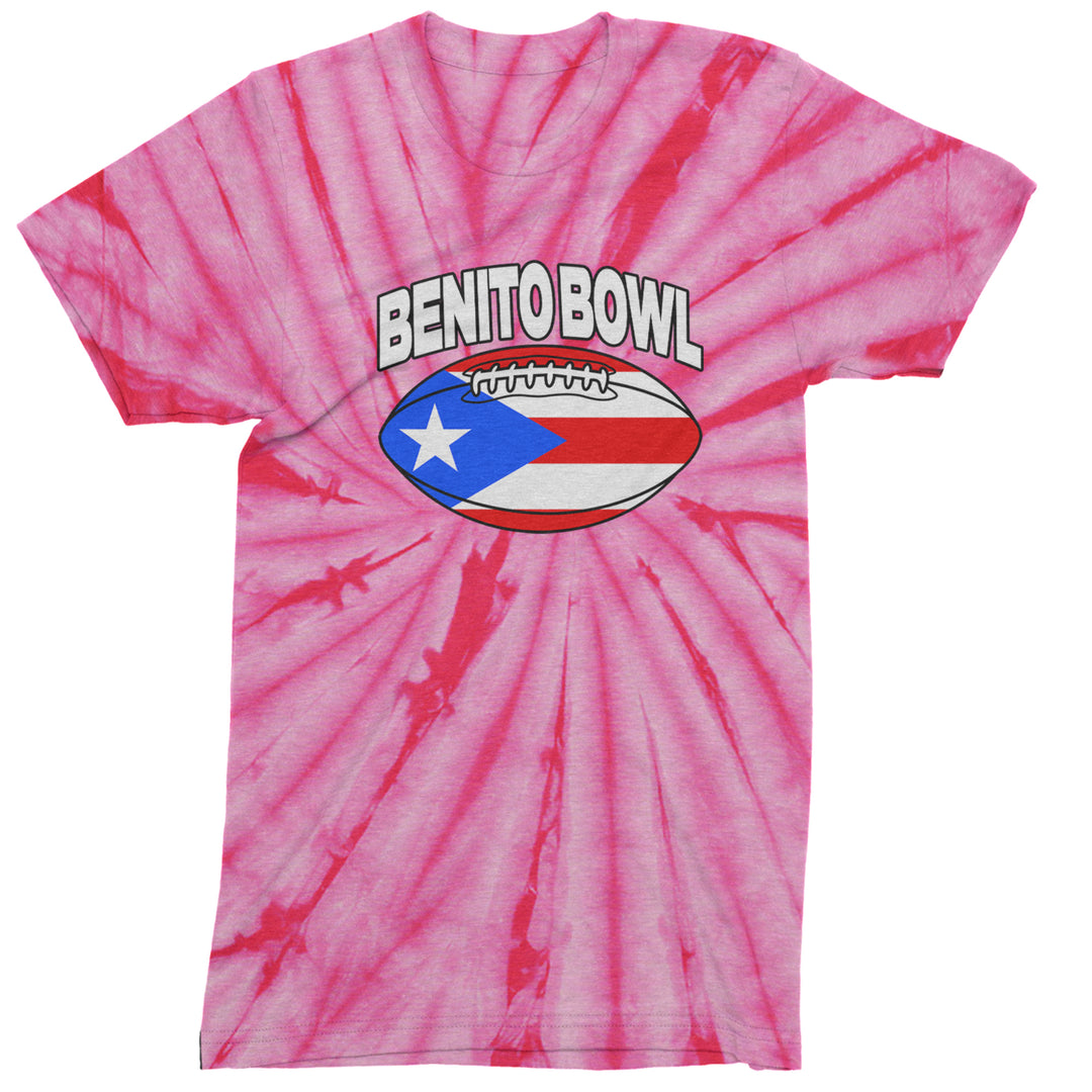 Benito Bowl Puerto Rico Football Mens T-shirt Tie-Dye Spider Pink
