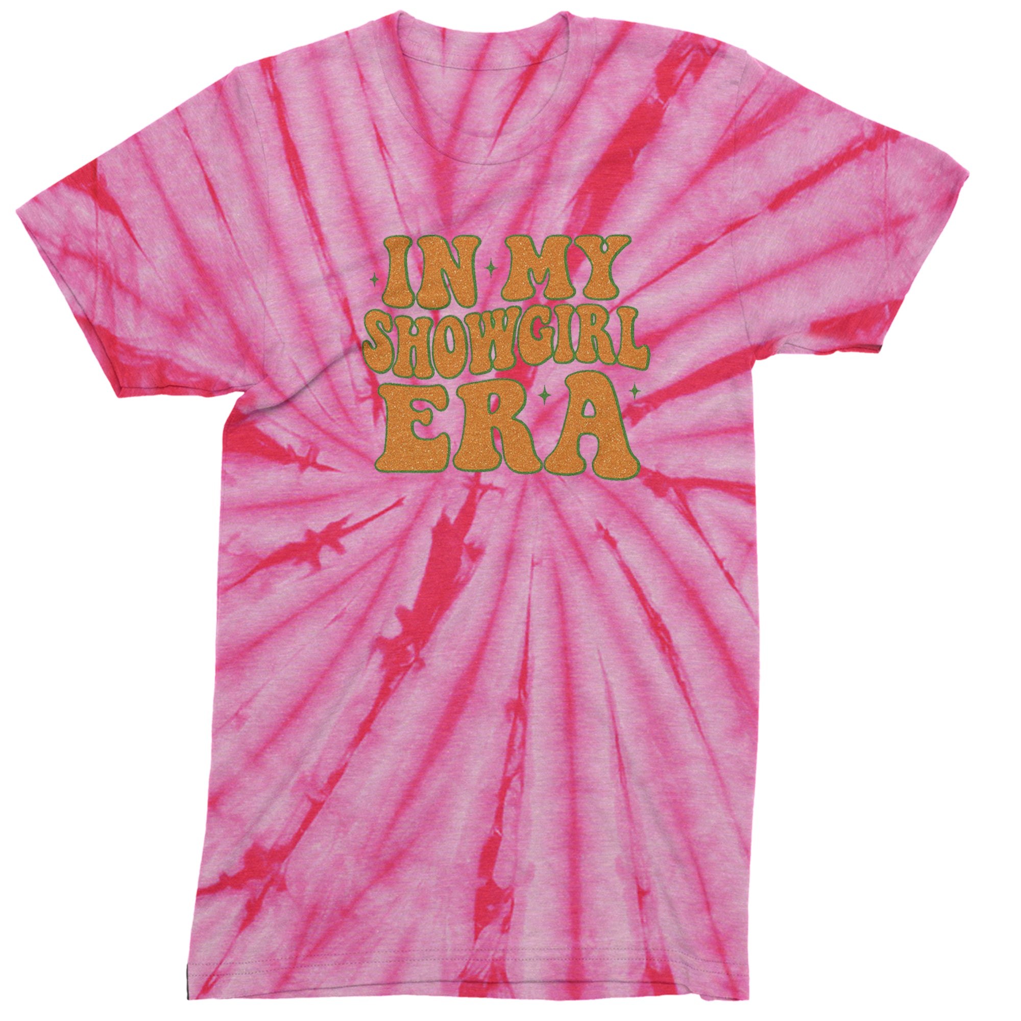 In My Showgirl Era Retro Mens T-shirt Tie-Dye Spider Pink