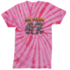 67 Lava Lightning Six Seven Meme Mens T-shirt Tie-Dye Spider Pink