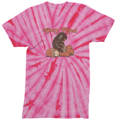 Punch Stay Kind Macaque Mens T-shirt Tie-Dye Spider Pink