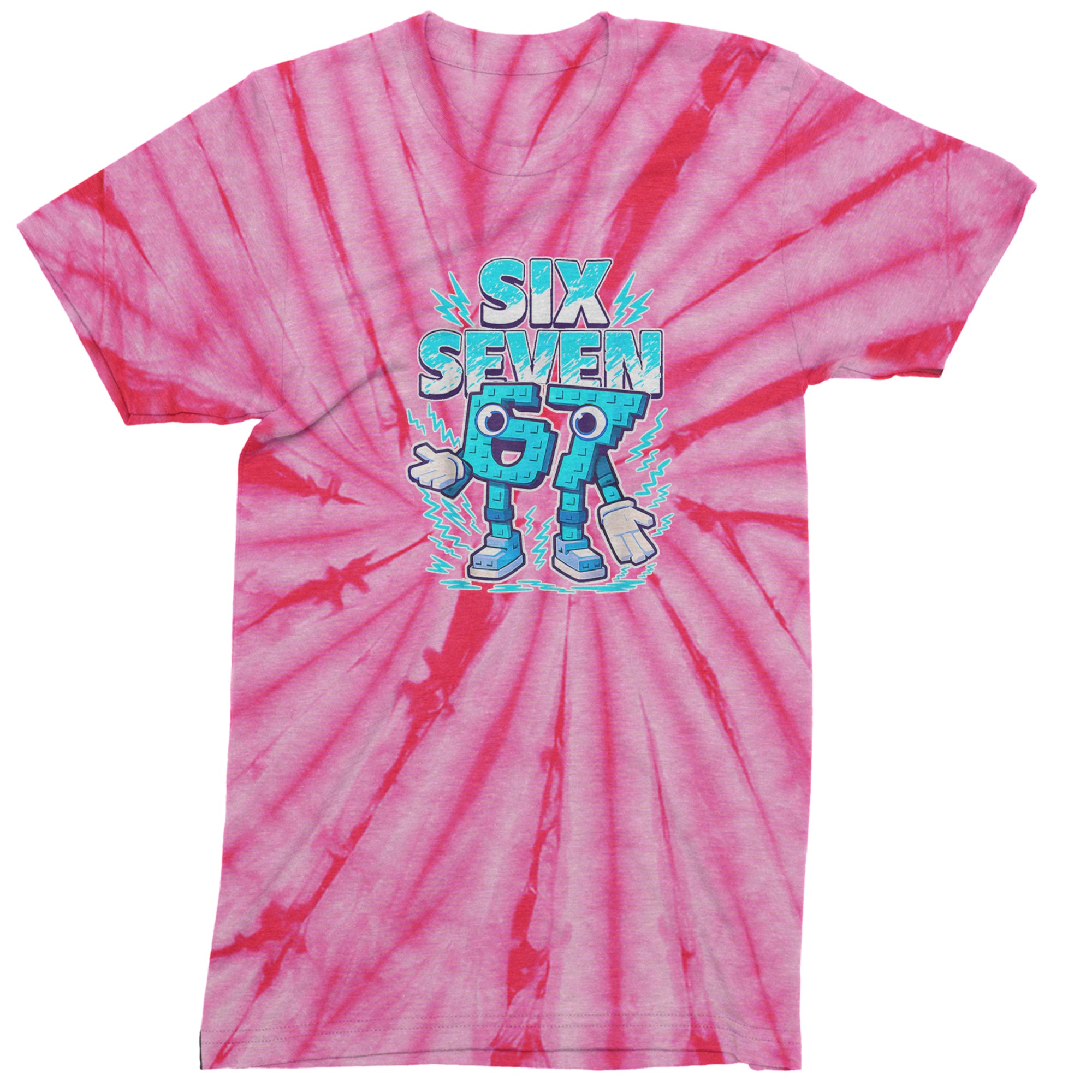 67 Brainrot Meme Slang Mens T-shirt Tie-Dye Spider Pink