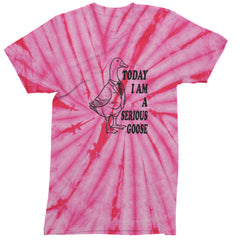 Today I Am A Serious Goose Mens T-shirt Tie-Dye Spider Pink