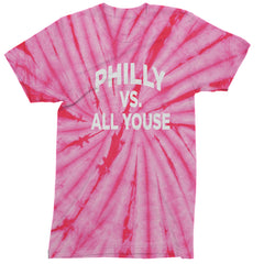 Philly Vs. All Youse Philly Thing Mens T-shirt Tie-Dye Spider Pink